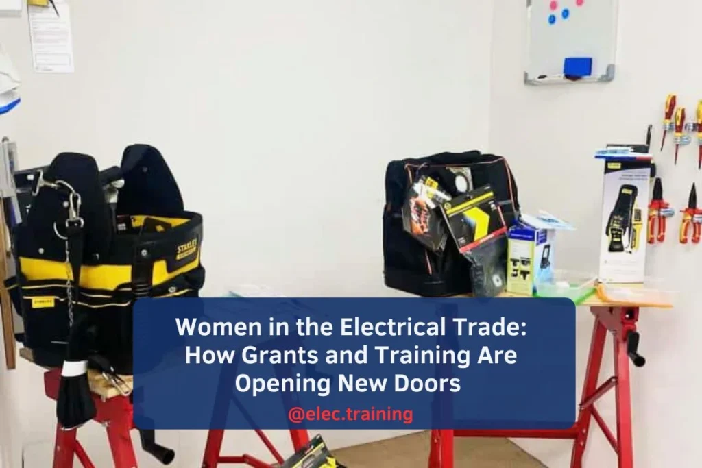 Electrical training tool kits arranged on tables