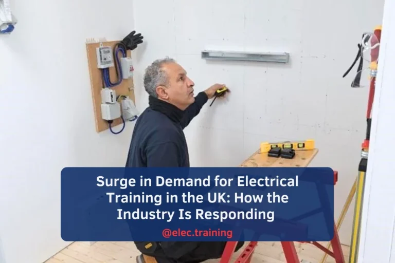 trainee learning to replace a damaged light switch safely during city and guild level 3 training