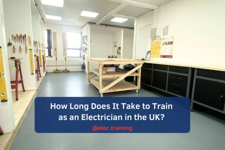 Big workbench placed inside the training area for electrician learners