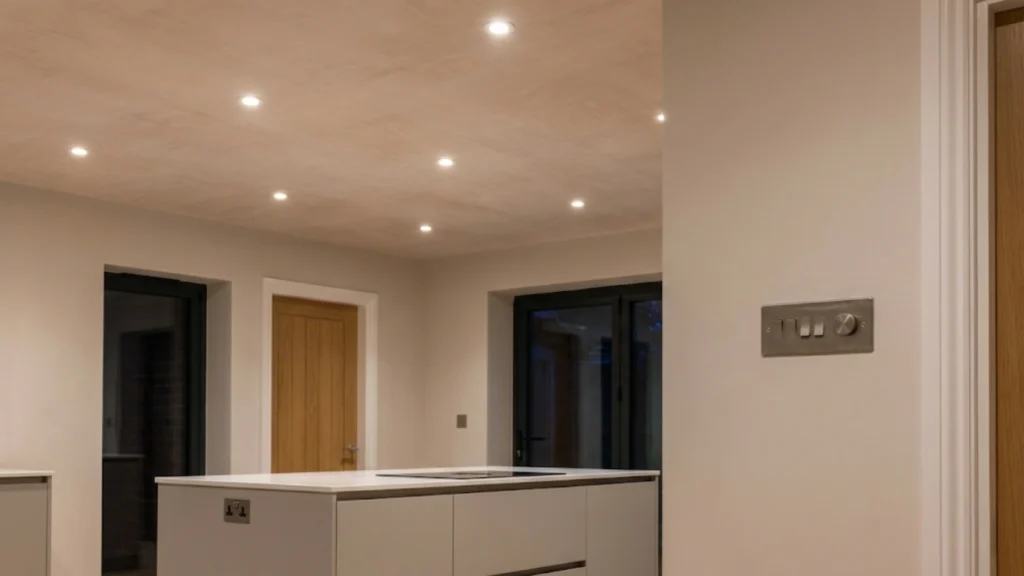Installed LED lighting system demonstrating energy-efficient electrical installation