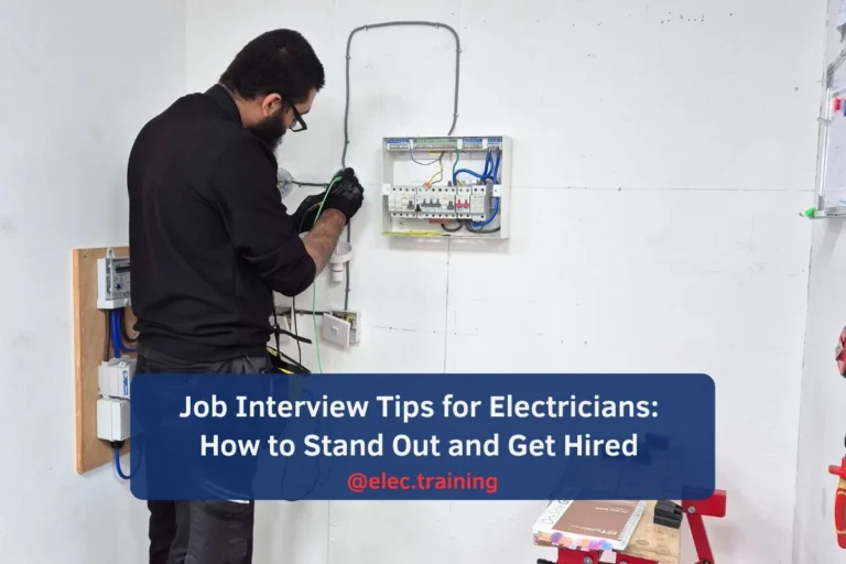 Trainee working on power and lighting board for electrical installation task