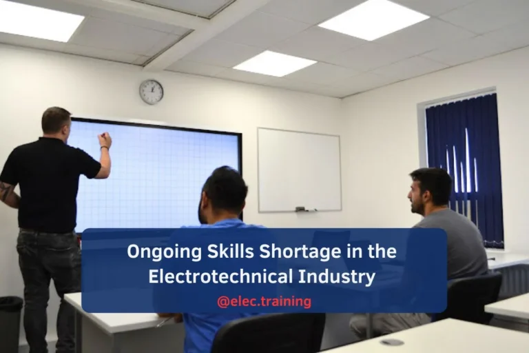 Tutor explaining load calculation during 18th Edition classroom session