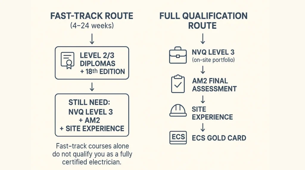 Qualification pathway comparison fast-track vs full qualification pathway